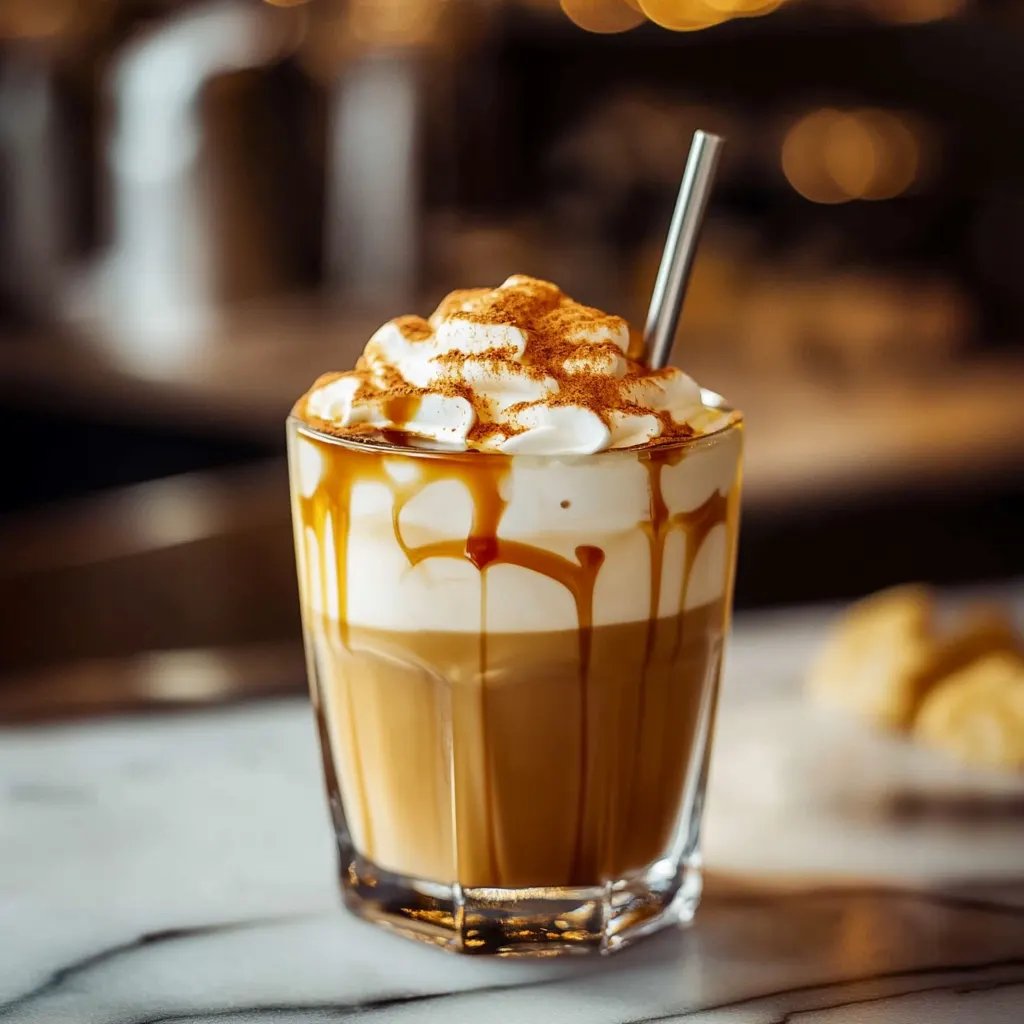 Karamell-Kürbis-Gewürz Eiskaffee