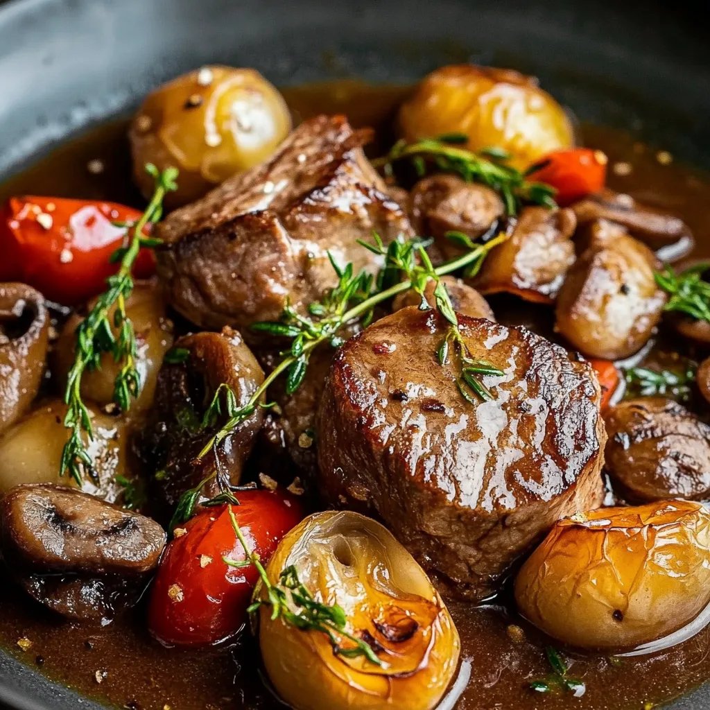 Saftiger Rindfleisch- und Bierschmortopf