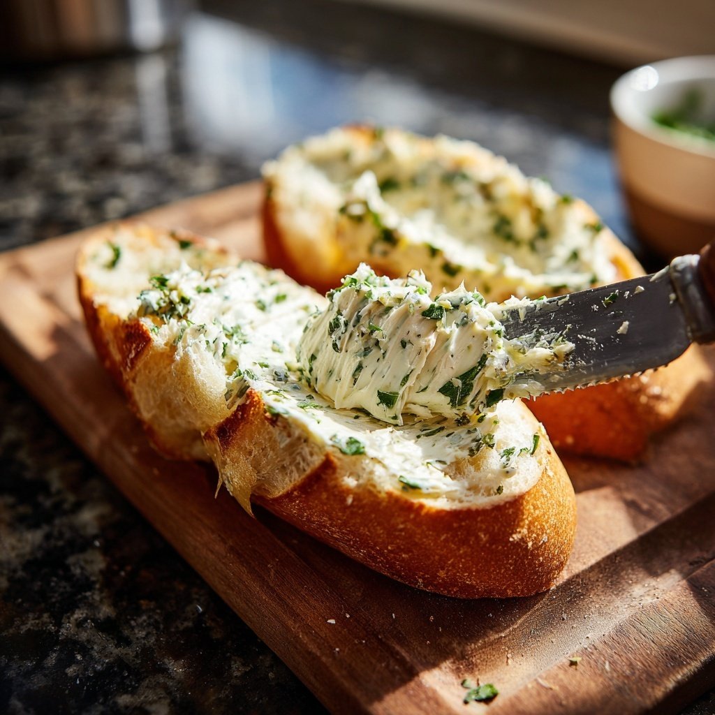 Hausgemachte Kräuterbutter Für Baguette