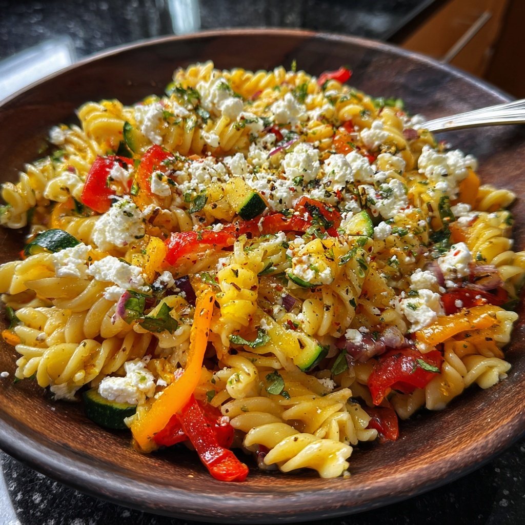 Mediterraner Nudelsalat Mit Feta Und Oliven