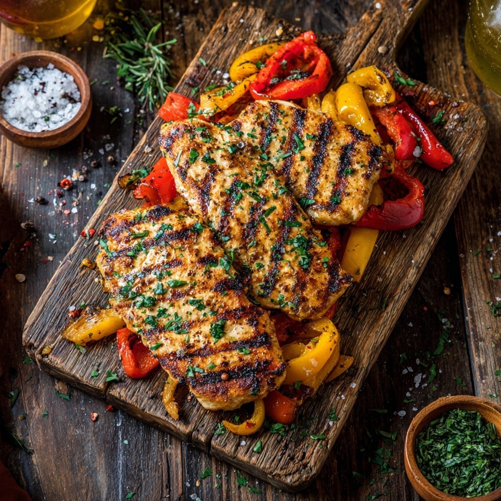 Gegrilltes Putenschnitzel Mit Paprika