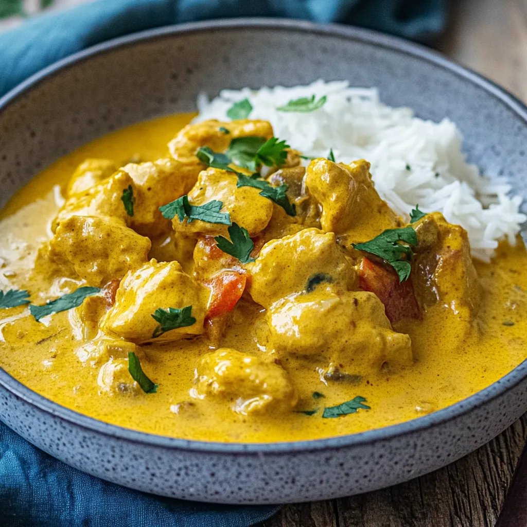 Hähnchengeschnetzeltes in cremiger Curry-Sahne Sauce