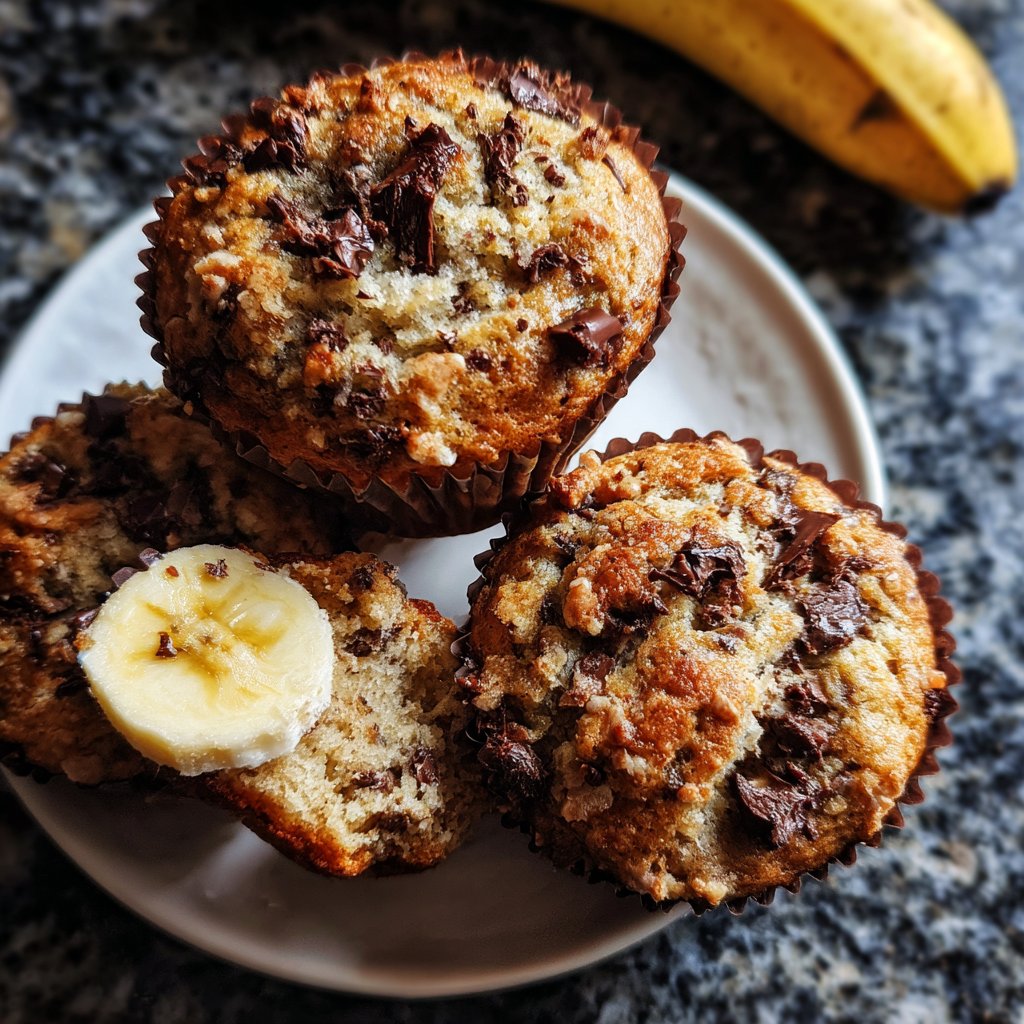 Muffins mit Schokolade und Banane