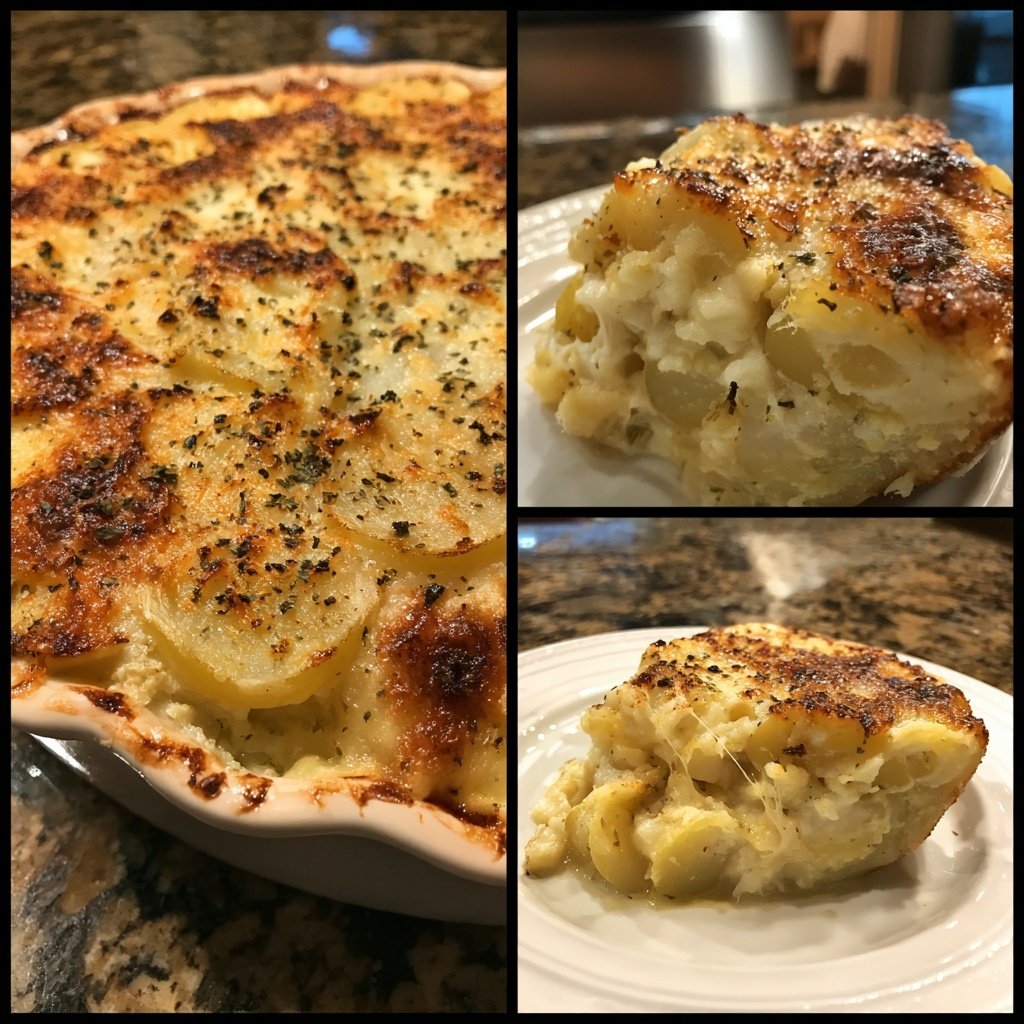 Cremiger Brokkoli Kartoffel Auflauf