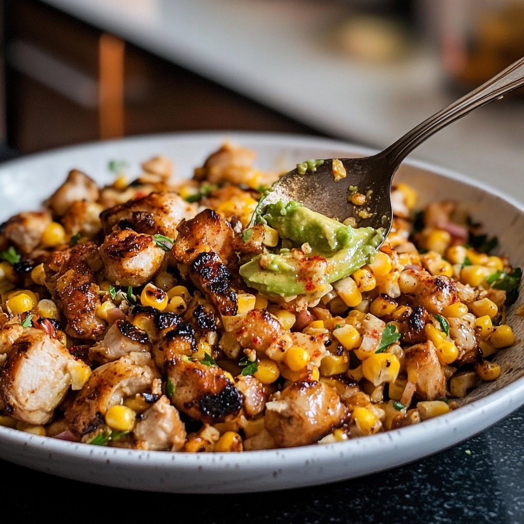 Street Corn Hähnchen Reis Bowl