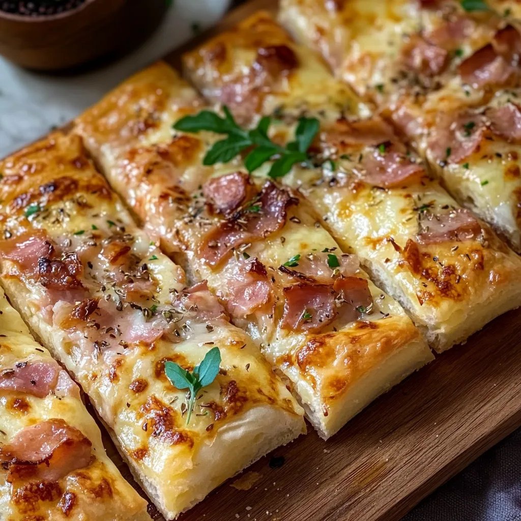 Blätterteigkissen gefüllt mit Schinken und Käse