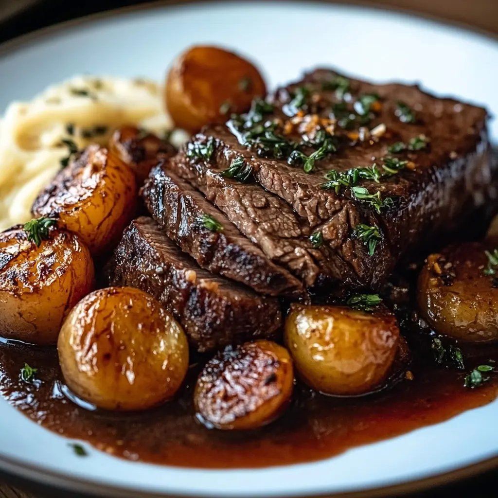 Schmorbraten mit Knoblauch