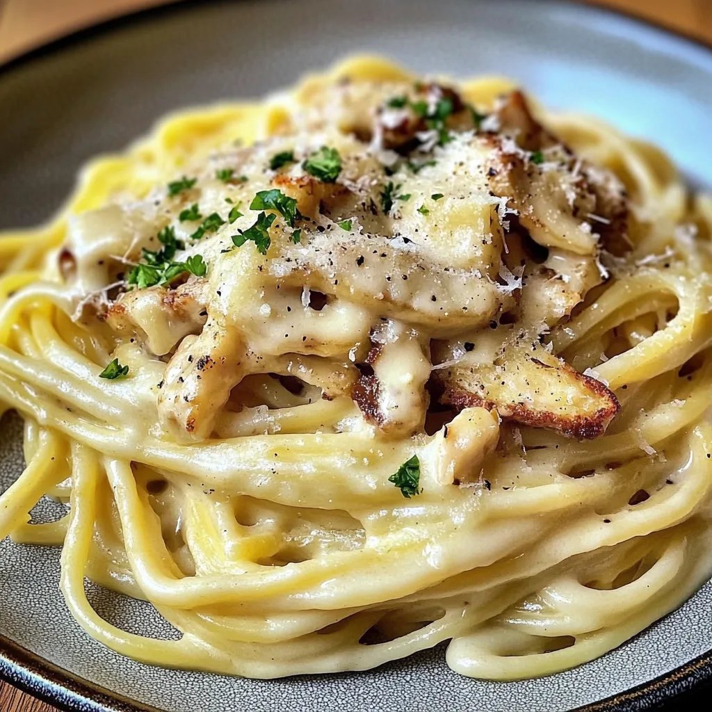 Knuspriges Hähnchen mit cremiger Pasta