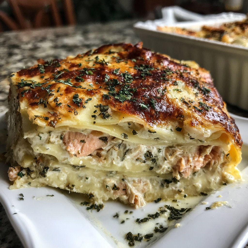 Lasagne mit Lachs und Sahnesauce
