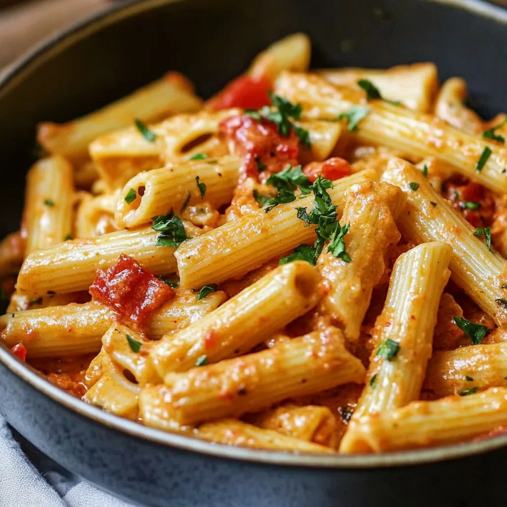 Penne in cremiger Paprikasoße